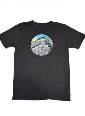 O'Neill Standard Fit Black Graphic T-Shirt with Wave Circle Print
